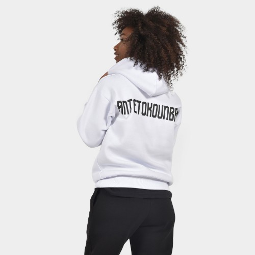 Women's Oversized Hoodie Logo White Back | Antetokounbros