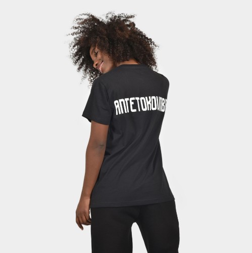 Women's Oversized T-shirt Logo Black | Back | Antetokounbros thumb