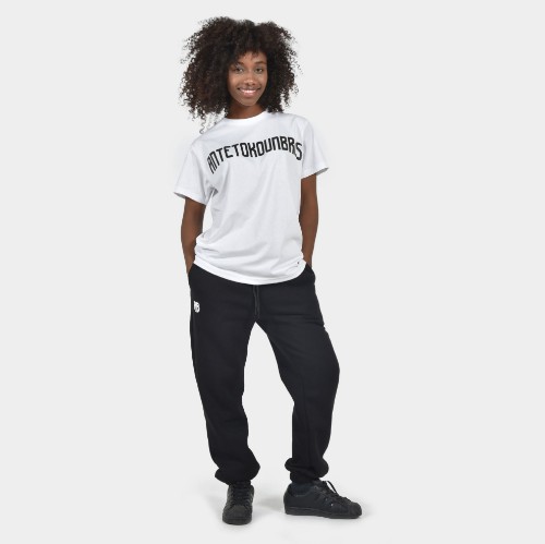 Women's Oversized T-shirt Logo White | Model Front | Antetokounbros thumb