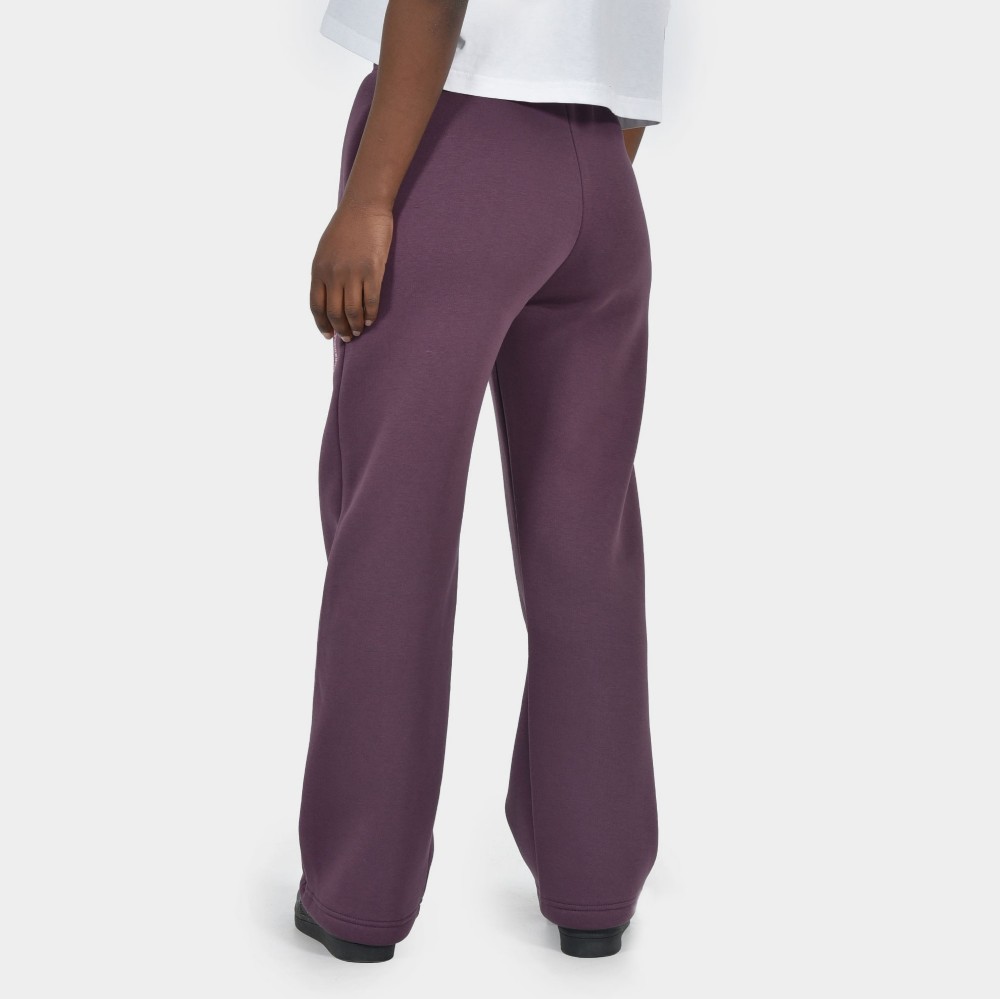 Women's Wide Leg Sweatpants in Aubergine | Back | ANTETOKOUNBROS