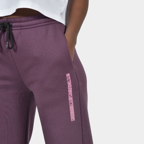 Women's Wide Leg Sweatpants in Aubergine | Detail | ANTETOKOUNBROS thumb