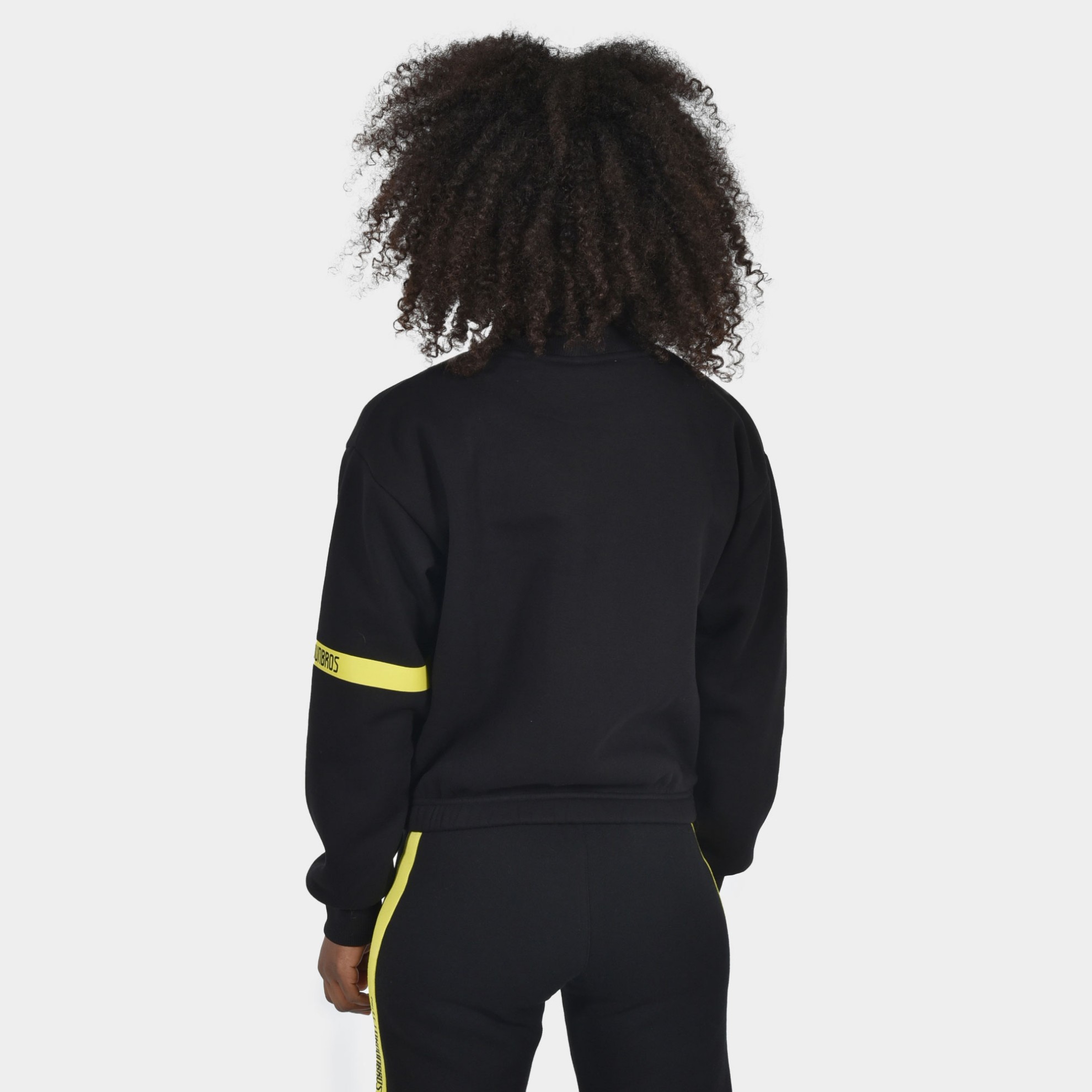 Women's Crop Top Sweatshirt Mock Neck Logomania Black| Back | Antetokounbros