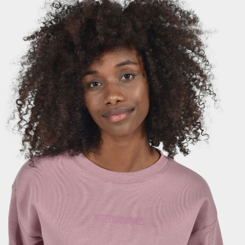 Women's Crop Top Sweatshirt Logomania Dusty Rose| Detail | Antetokounbros thumb