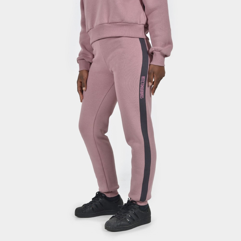 Women's Jogger Sweatpants Logomania Dusty Rose | Front | Antetokounbros