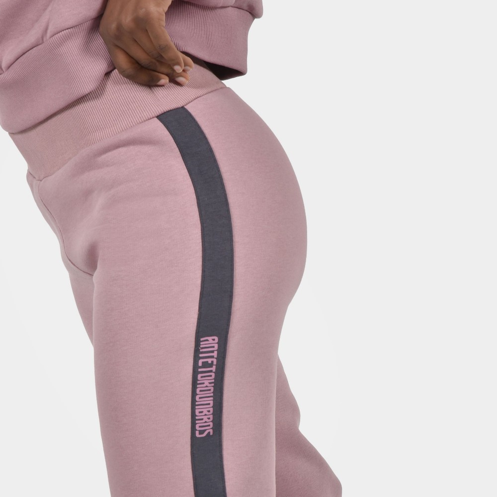 Women's Jogger Sweatpants Logomania Dusty Rose | Detail | Antetokounbros