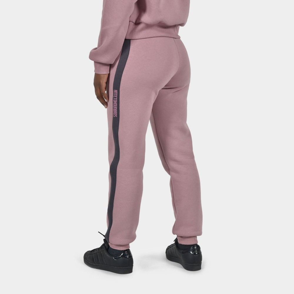 Women's Jogger Sweatpants Logomania Dusty Rose | Back | Antetokounbros