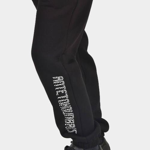 Women's Sweatpants Leopard Logo Black | Detail | Antetokounbros thumb