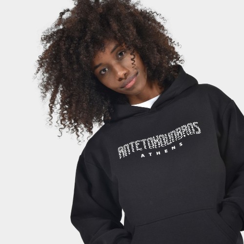 Women's Hoodie Athens Leopard Logo Black | Detail | Antetokounbros thumb