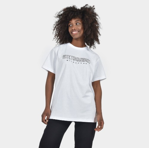 Women's T-shirt Animal Print Milwaukee Logo White | Front | Antetokounbros