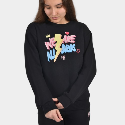 Girls' Sweatshirt in Black | Bold Print | ANTETOKOUNBROS | Detail