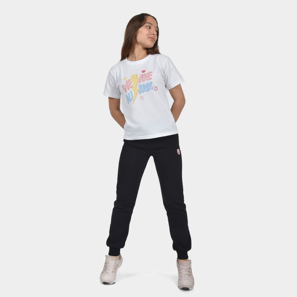 Kids T-shirt in White Color | We are all Bros | ANTETOKOUNBROS | Model Front