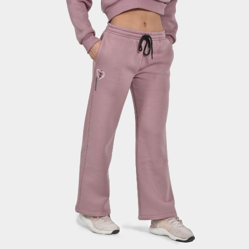 Kids' Wide Leg Sweatpants Heart Dusty Rose | Antetokounbros | Front