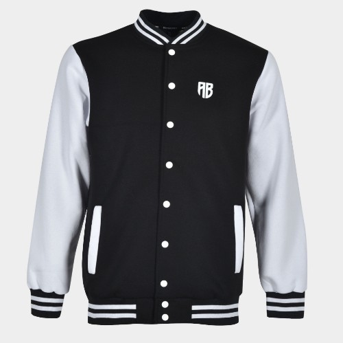 Unisex Varsity Jacket Black White | Antetokounbros | Front thumb