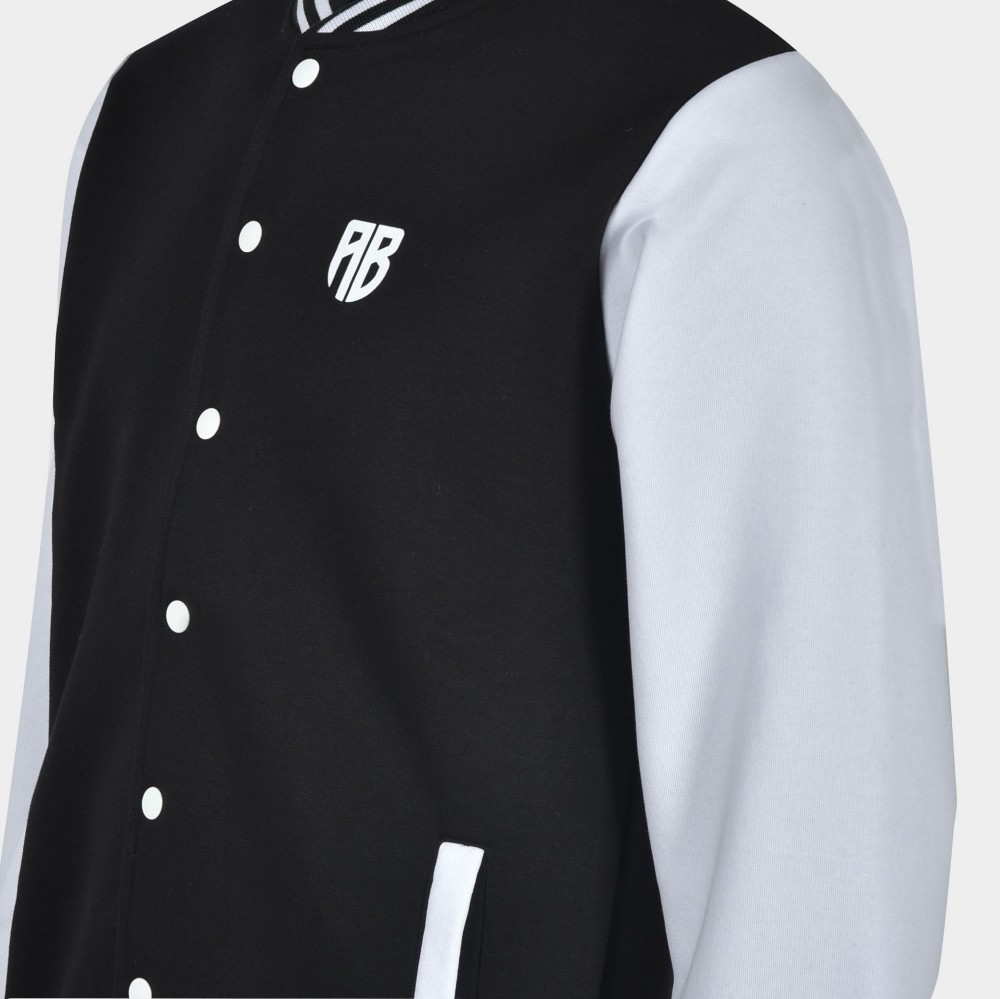 Unisex Varsity Jacket Black White | Antetokounbros | Detail