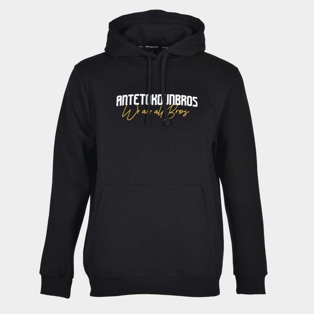 Men's Hoodie We are all Bros Logo Black | Antetokounbros | Front