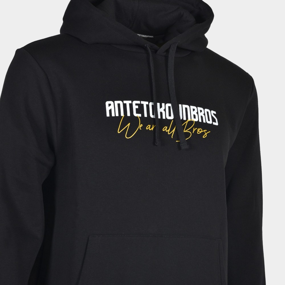 Men's Hoodie We are all Bros Logo Black | Antetokounbros | Detail