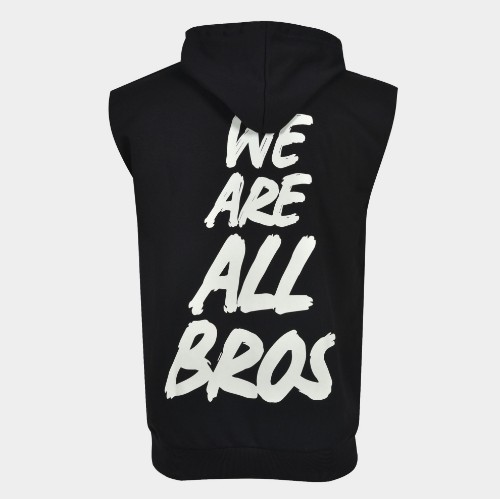 Men's Sleeveless Hoodie We are all Bros Black | Antetokounbros | Back