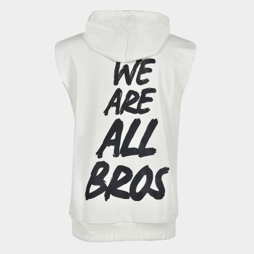 Men's Sleeveless Hoodie We are all Bros Off White | Antetokounbros | Back