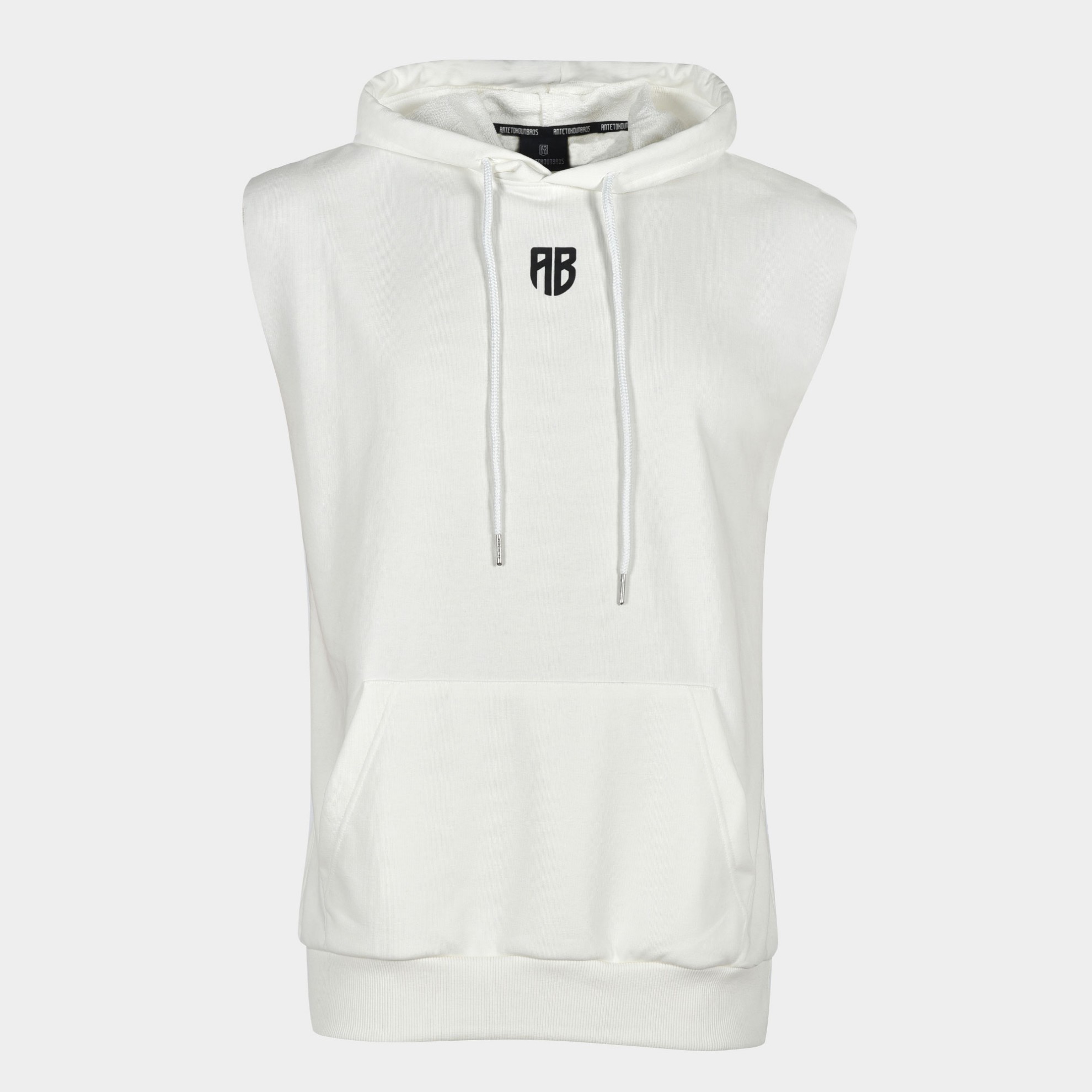 Men's Sleeveless Hoodie We are all Bros Off White | Antetokounbros | Front