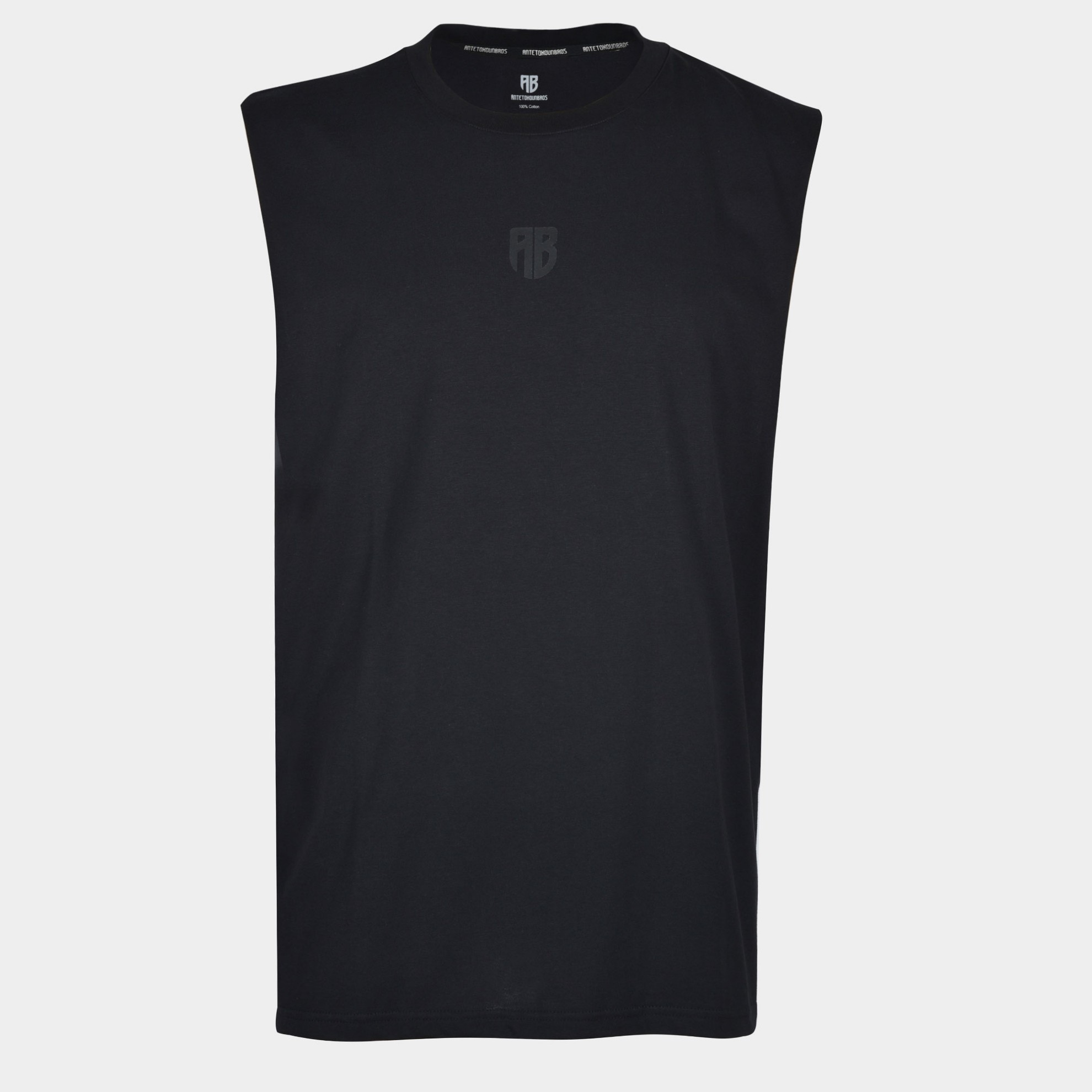 Men's Oversized Sleeveless Shirt We are all Bros Black | Antetokounbros | Front