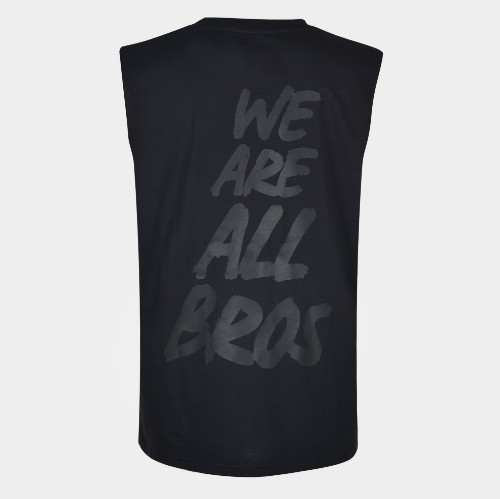 Men's Oversized Sleeveless Shirt We are all Bros Black | Antetokounbros | Back