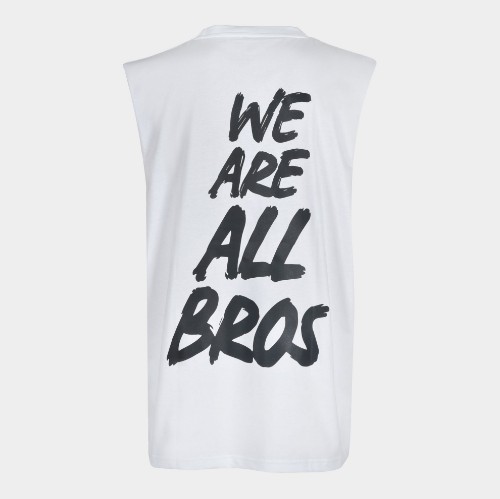 Men's Oversized Sleeveless Shirt We are all Bros White | Antetokounbros | Back