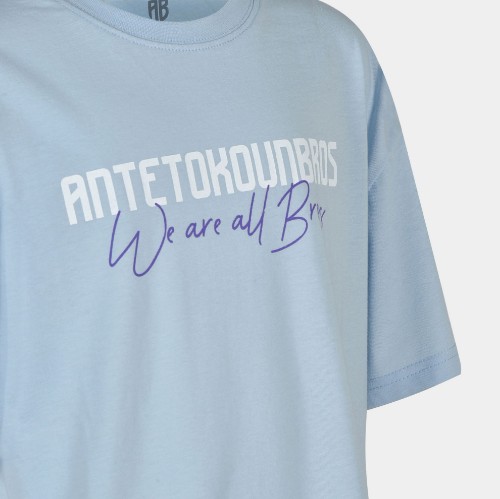 Kids' T-shirt We are all Bros Light Blue | Antetokounbros | Detail