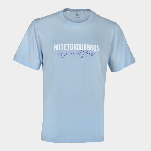 Men's T-shirt We are all Bros Logo Light Blue | Antetokounbros | front thumb