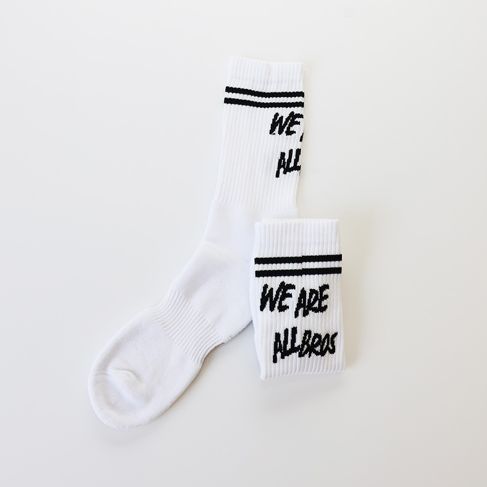 Men's White Socks | We are all Bros Logo | ANTETOKOUNBROS