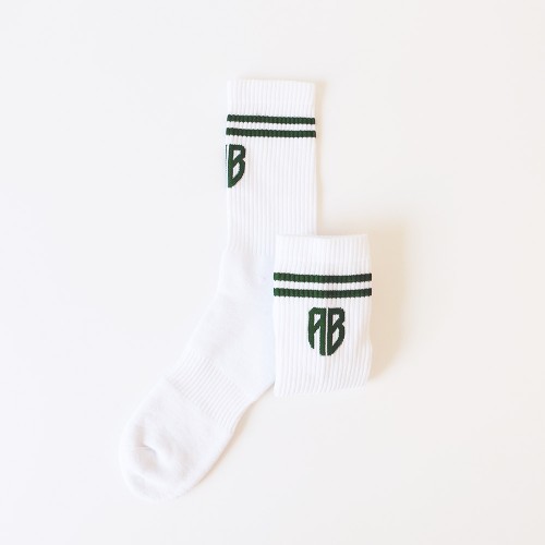 Picture of Men's Socks AB Logo White/Green thumb