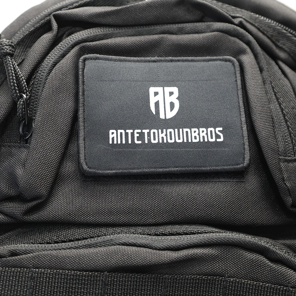 Military Backpack with Antetokounbros Patch Black Front detail