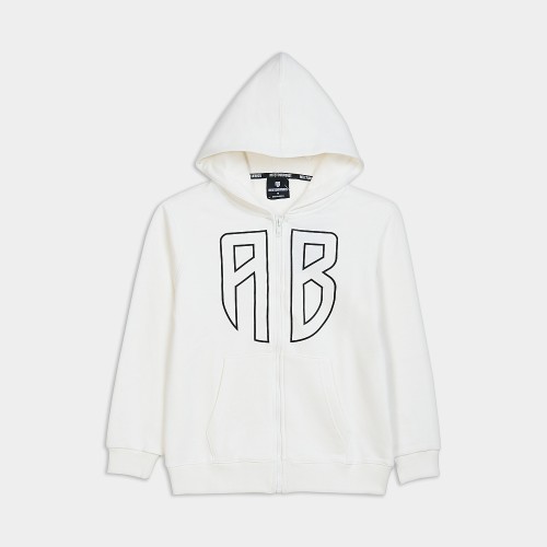 Picture of Kids' Full Zip Hoodie AB Logo Ecru 