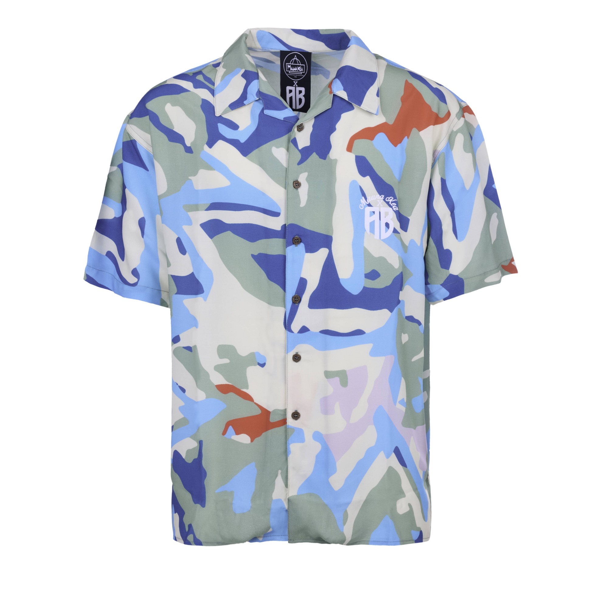 AB X Mauna Kea All-Over Print Κοντομάνικο Πουκάμισο Multicolor Khaki I Front I Antetokounbros