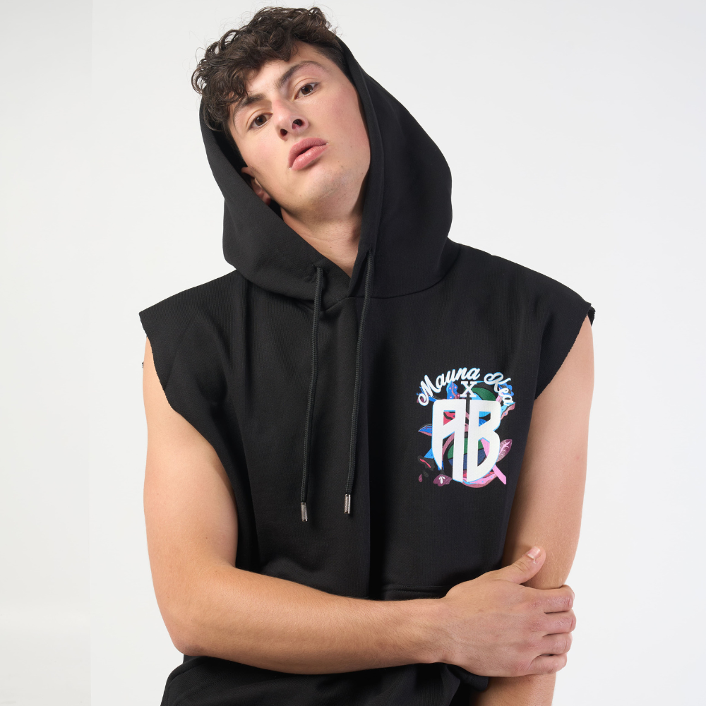 Εικόνα της AB X Mauna Kea  Αμάνικo Φούτερ με Κουκούλα Mαύρο