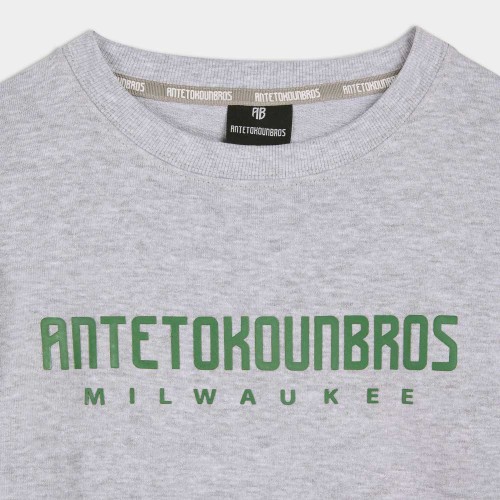 Εικόνα της Antetokounbros Φούτερ με Λαιμόκοψη Milwaukee Γκρι thumb