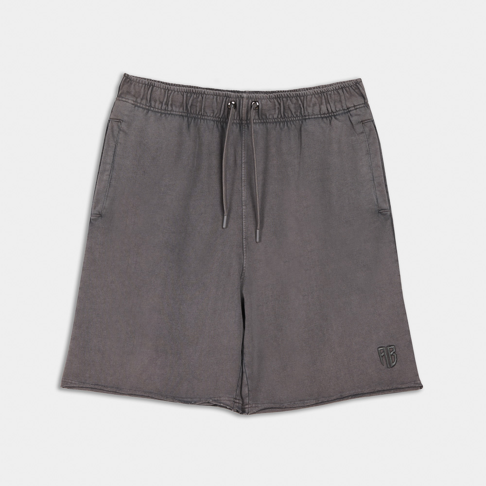 Stone Washed Shorts| ANTETOKOUNBROS | Charcoal Front