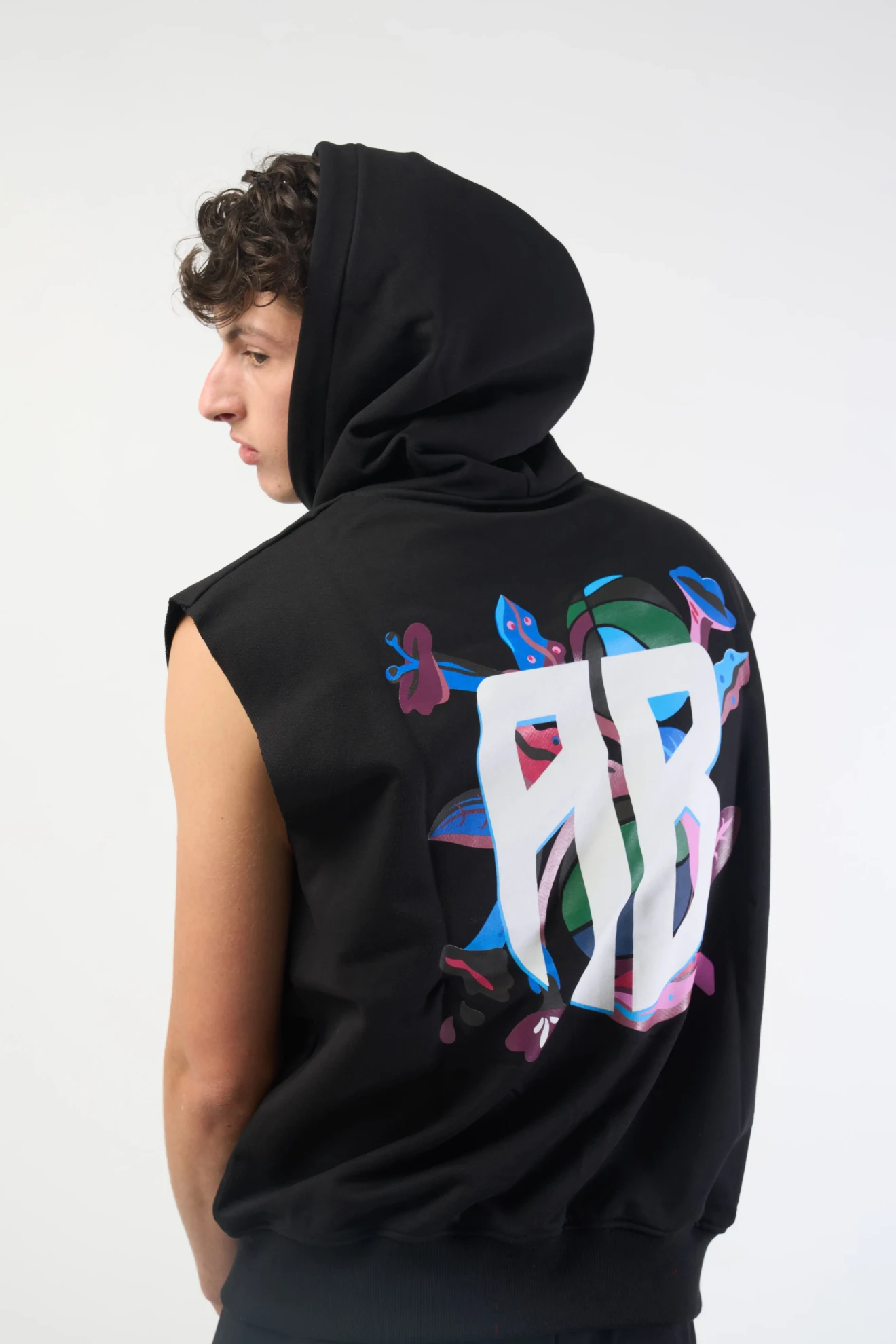 Εικόνα της AB X Mauna Kea  Αμάνικo Φούτερ με Κουκούλα Mαύρο