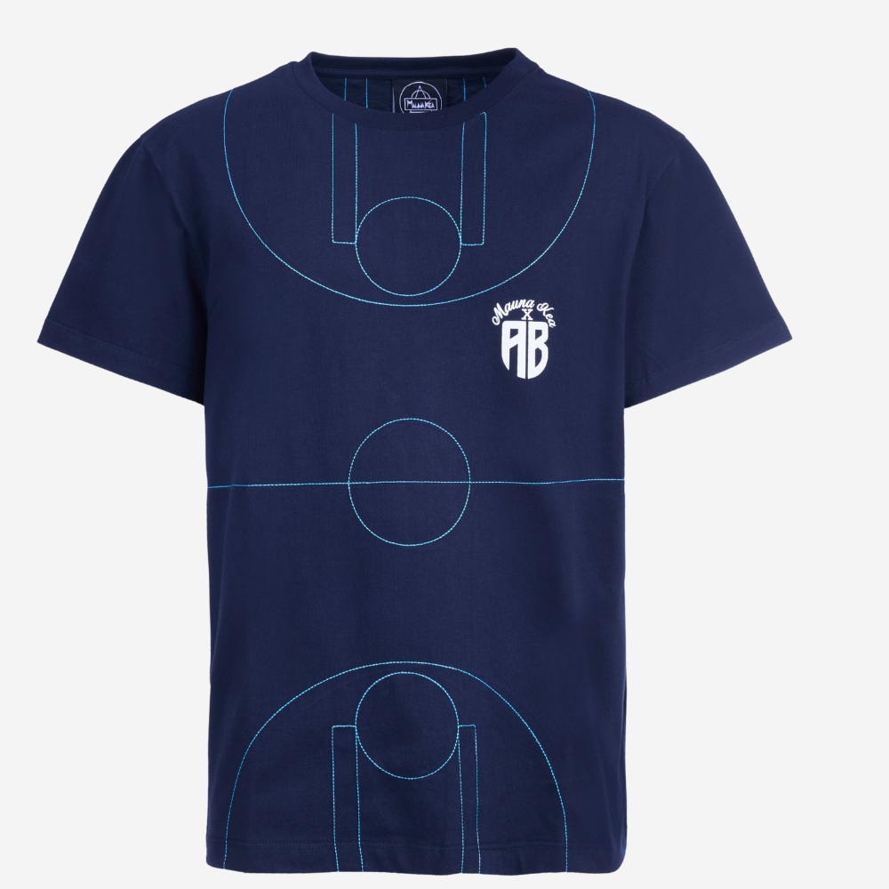 Εικόνα της AB X Mauna Kea Basketball Court Graphic T-Shirt Navy Blue