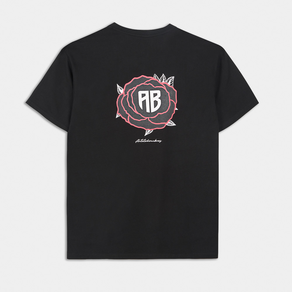 Rose Tribute Oversized T-Shirt | ANTETOKOUNBROS | Black Back