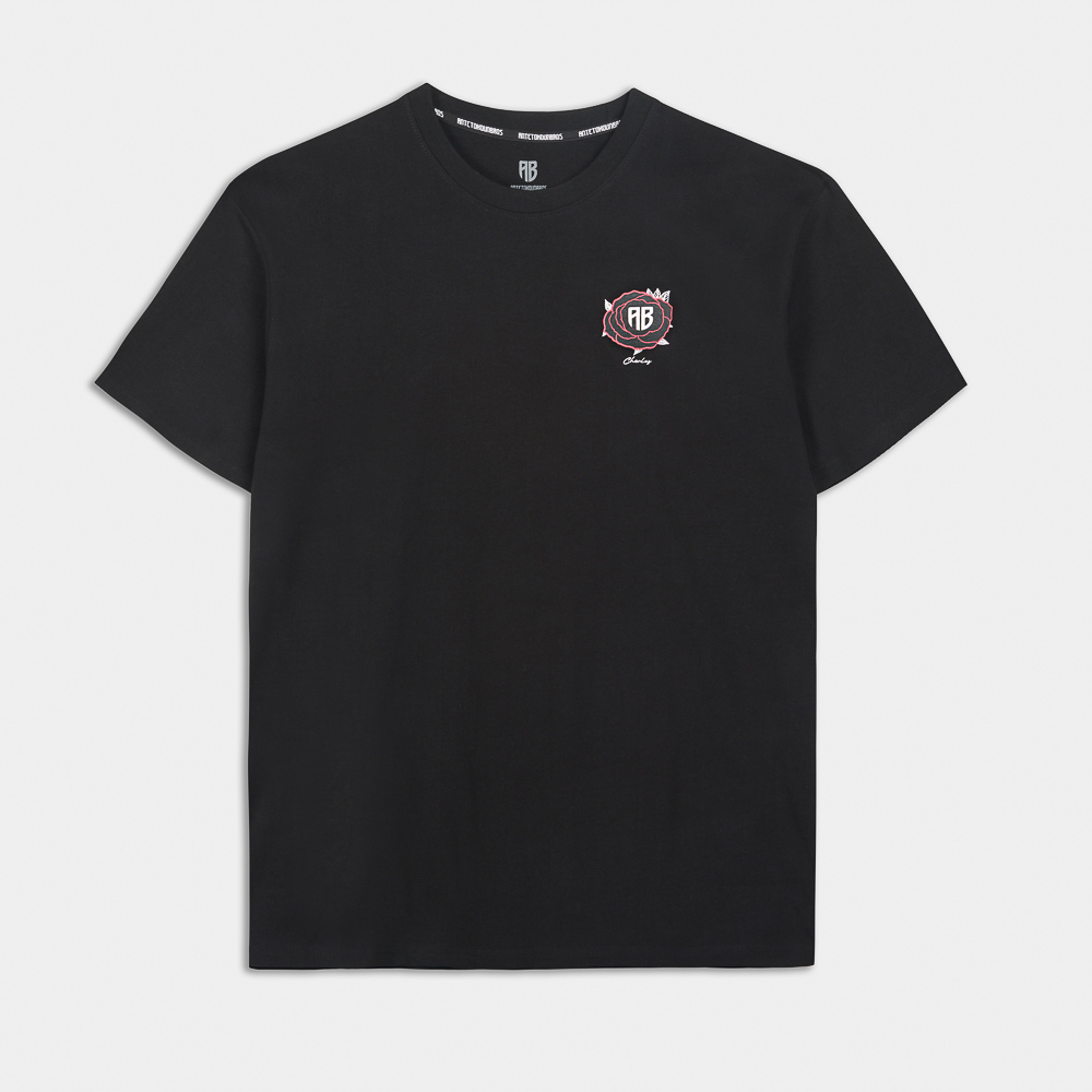Rose Tribute Oversized T-Shirt | ANTETOKOUNBROS | Black Front