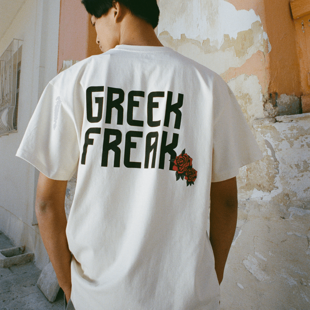 Antetokounbros Greek Freak Oversized T-Shirt Off White Model