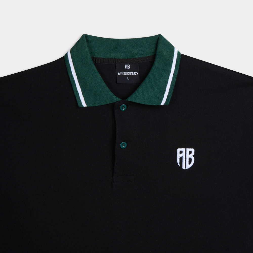Classic Polo Shirt | ANTETOKOUNBROS | Black Detail