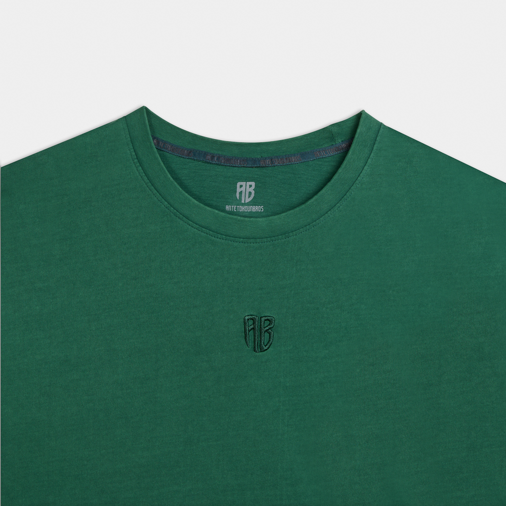 Picture of Antetokounbros  Stone Washed Crewneck T-Shirt Green