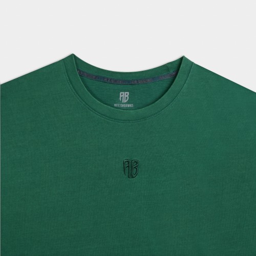 Picture of Antetokounbros  Stone Washed Crewneck T-Shirt Green thumb
