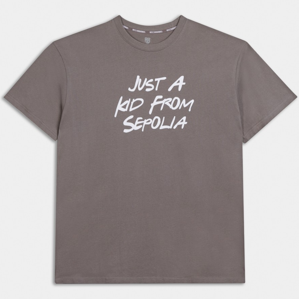 Just A Kid From Sepolia Oversized T-shirt| ANTETOKOUNBROS | Charcoal  Front