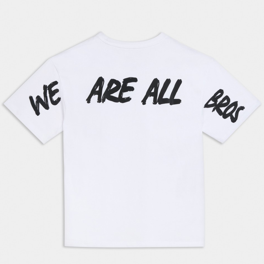 Εικόνα της We Are All Bros Oversized T-Shirt Λευκό