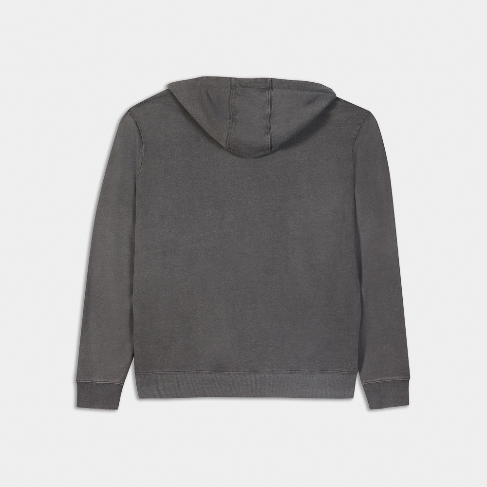 Stone Washed Full-Zip Hoodie| ANTETOKOUNBROS | Charcoal Back