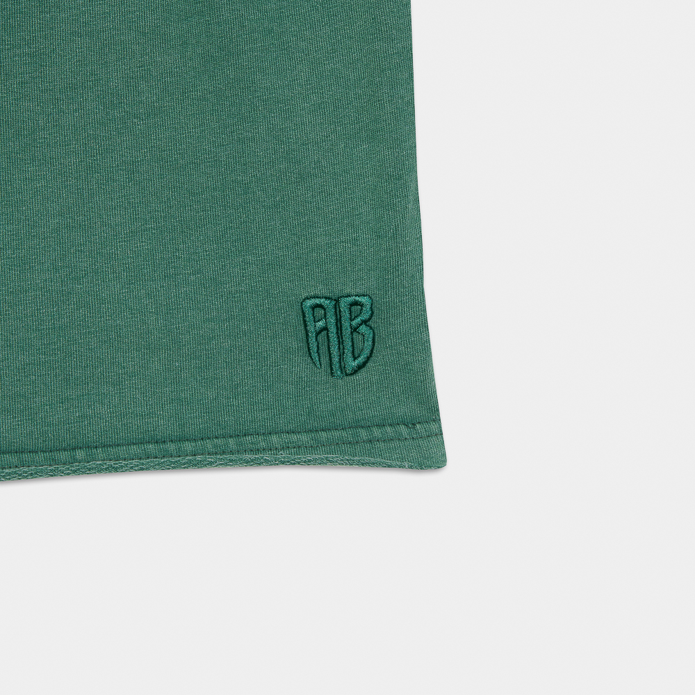 Stone Washed Shorts| ANTETOKOUNBROS | Green Detail
