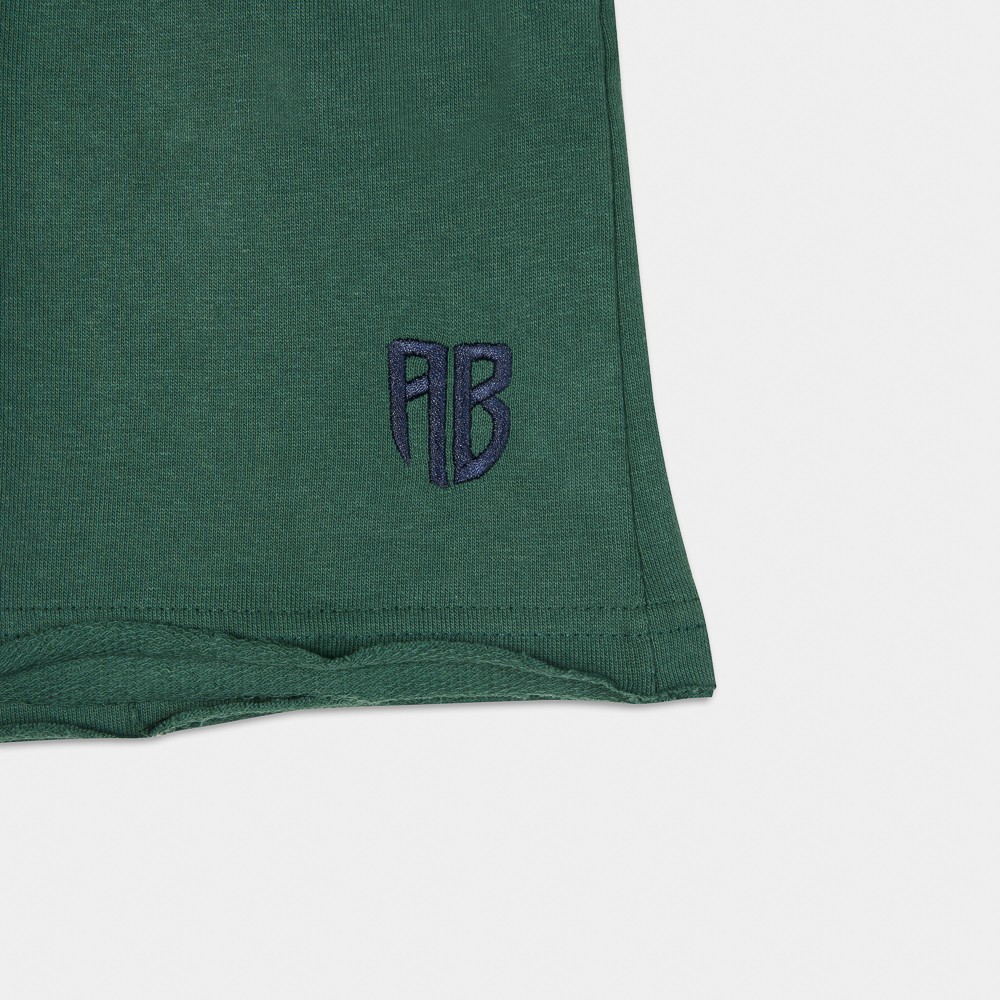Kids French Terry Shorts| ANTETOKOUNBROS |Green  Detail