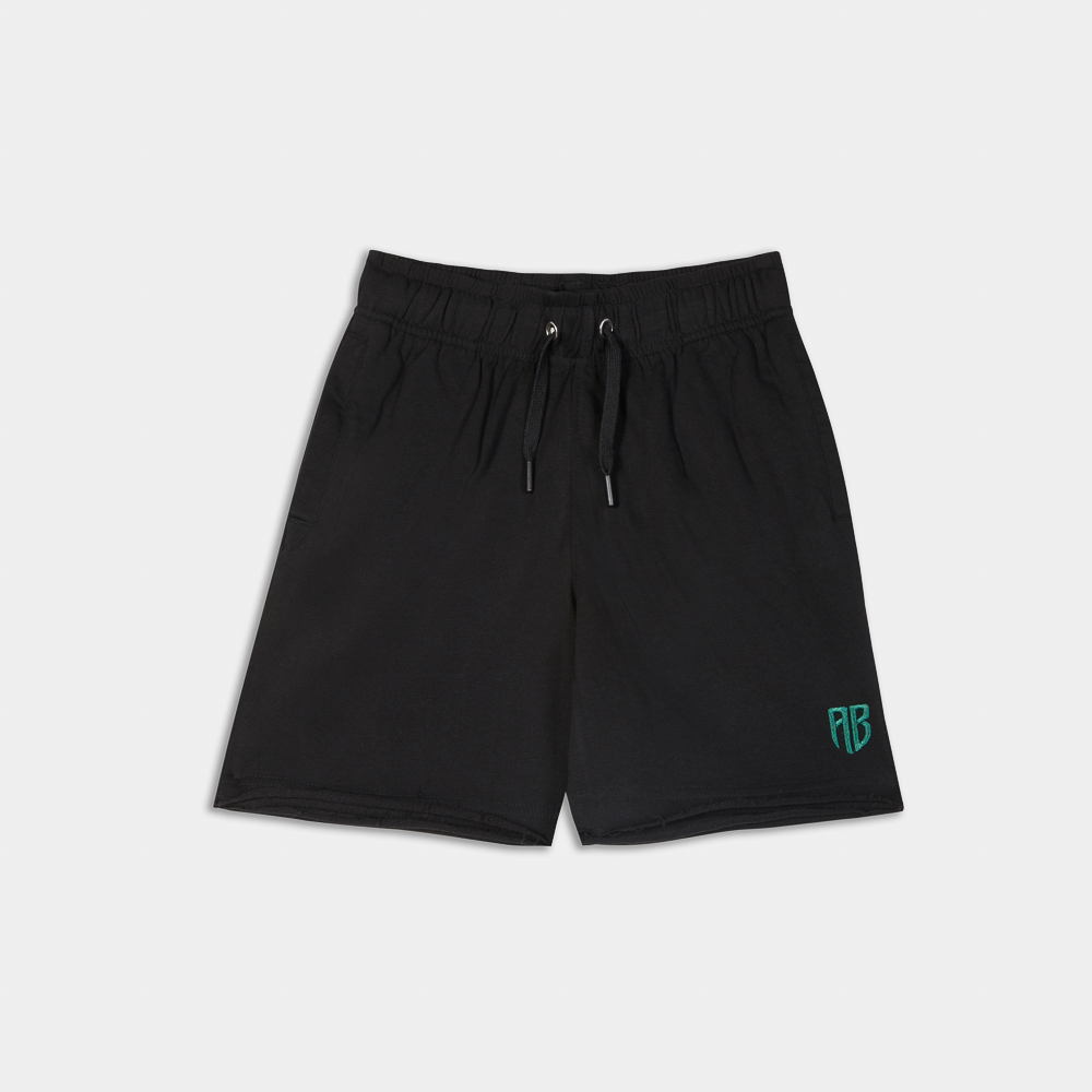Kids French Terry Shorts| ANTETOKOUNBROS |Black Front